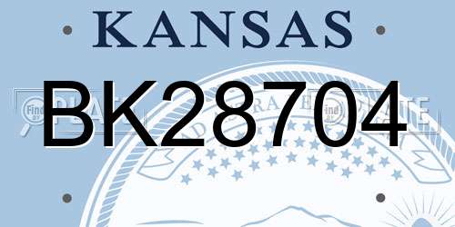 BK28704 Kansas License Plate