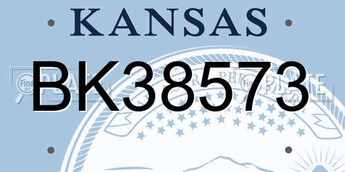 BK38573 Kansas License Plate