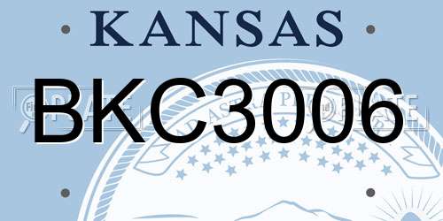 BKC3006 Kansas License Plate