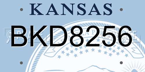 BKD8256 Kansas License Plate