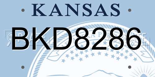 BKD8286 Kansas License Plate