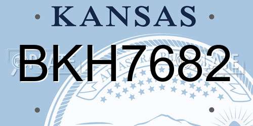 BKH7682 Kansas License Plate
