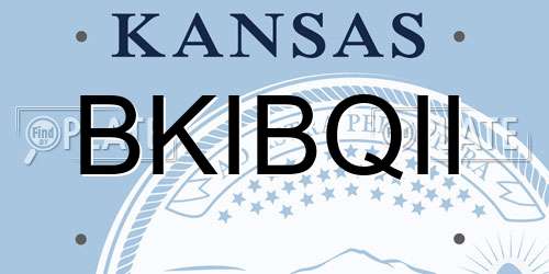 BKIBQII Kansas License Plate