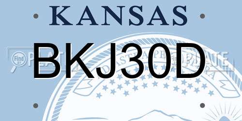 BKJ30D Kansas License Plate
