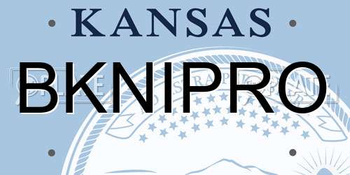 BKNIPRO Kansas License Plate