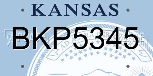 BKP5345 Kansas License Plate