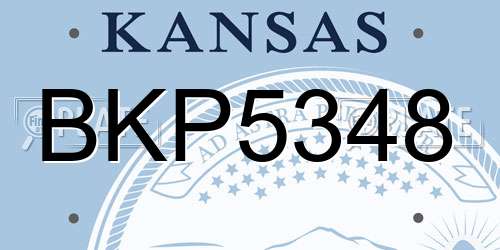 BKP5348 Kansas License Plate