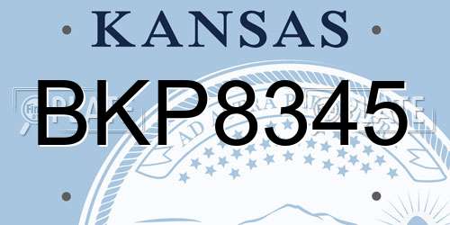 BKP8345 Kansas License Plate
