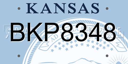 BKP8348 Kansas License Plate