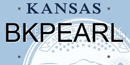 BKPEARL Kansas License Plate