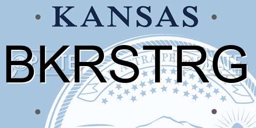 BKRSTRG Kansas License Plate