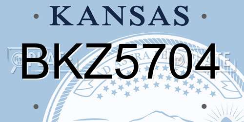 BKZ5704 Kansas License Plate