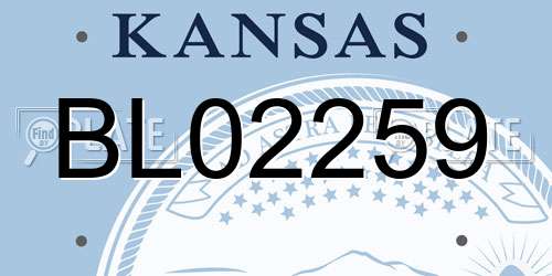 BL02259 Kansas License Plate