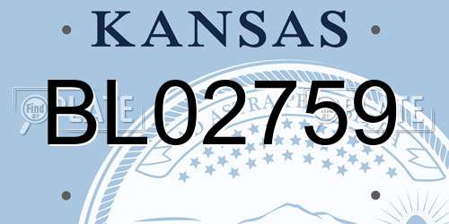 BL02759 Kansas License Plate