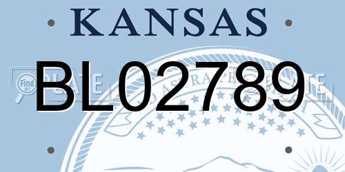 BL02789 Kansas License Plate