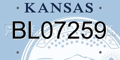 BL07259 Kansas License Plate