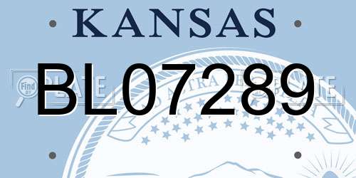 BL07289 Kansas License Plate