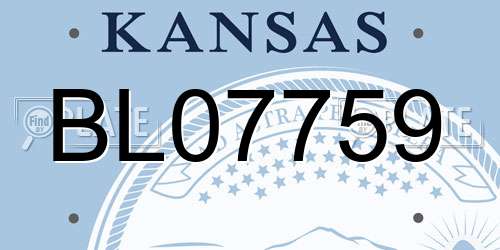 BL07759 Kansas License Plate