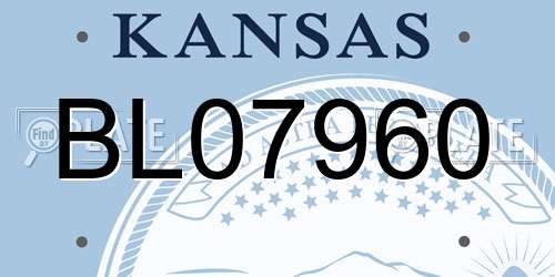 BL07960 Kansas License Plate
