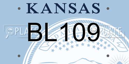 BL109 Kansas License Plate