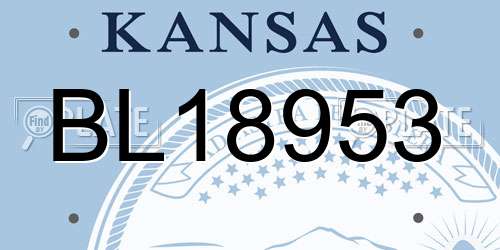 BL18953 Kansas License Plate