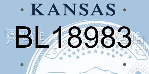 BL18983 Kansas License Plate