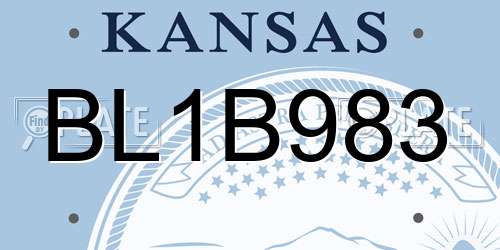 BL1B983 Kansas License Plate