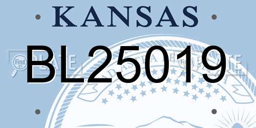 BL25019 Kansas License Plate