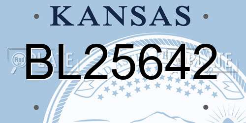 BL25642 Kansas License Plate