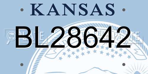 BL28642 Kansas License Plate