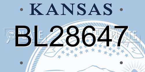 BL28647 Kansas License Plate