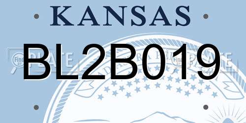 BL2B019 Kansas License Plate