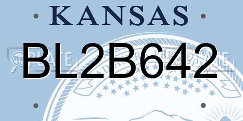 BL2B642 Kansas License Plate