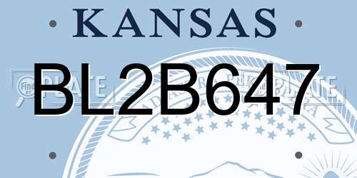 BL2B647 Kansas License Plate