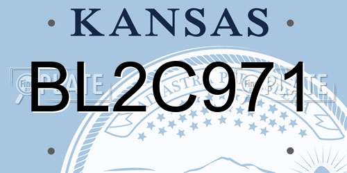 BL2C971 Kansas License Plate