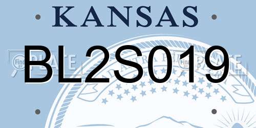 BL2S019 Kansas License Plate