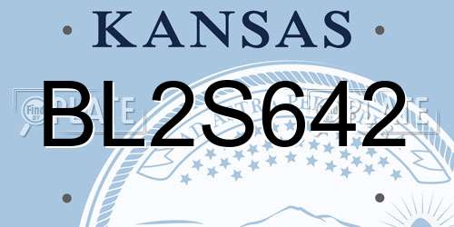 BL2S642 Kansas License Plate