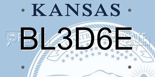 BL3D6E Kansas License Plate