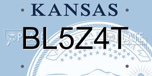 BL5Z4T Kansas License Plate