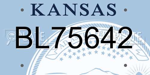 BL75642 Kansas License Plate