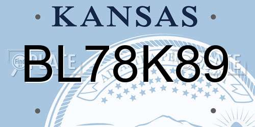 BL78K89 Kansas License Plate