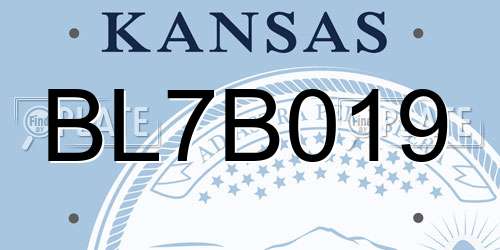 BL7B019 Kansas License Plate