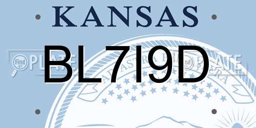 BL7I9D Kansas License Plate