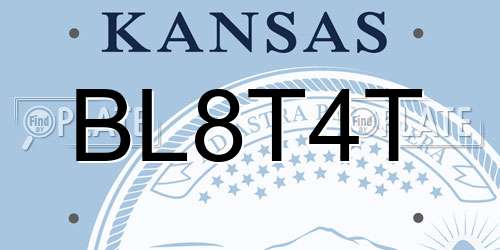 BL8T4T Kansas License Plate