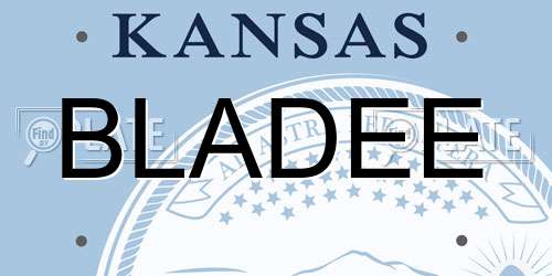 BLADEE Kansas License Plate