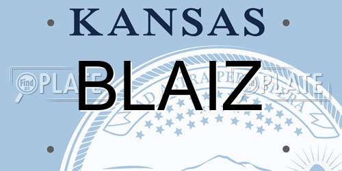 BLAIZ Kansas License Plate