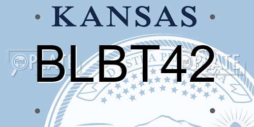 BLBT42 Kansas License Plate