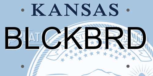 BLCKBRD Kansas License Plate