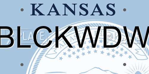 BLCKWDW Kansas License Plate