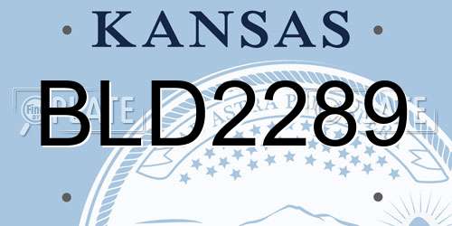 BLD2289 Kansas License Plate